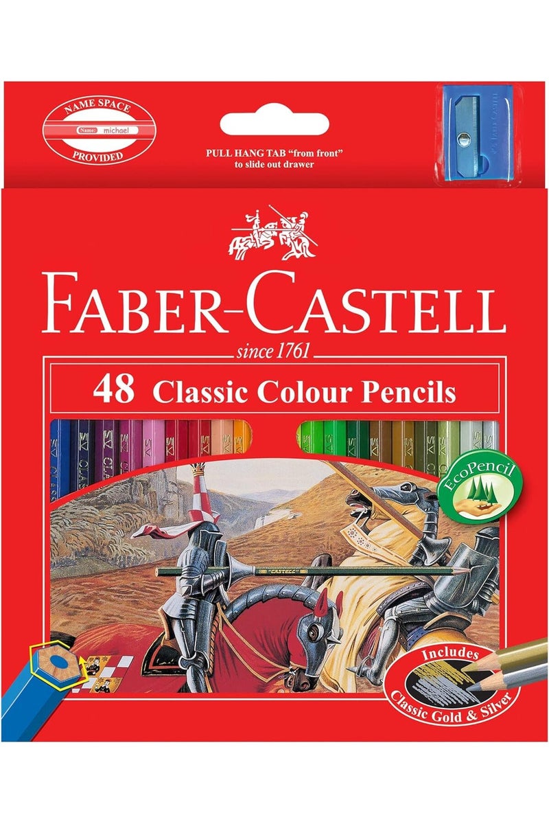 Faber-Castell Classic Colour Pencils, 48 Colors, Cardboard Box - Image 1